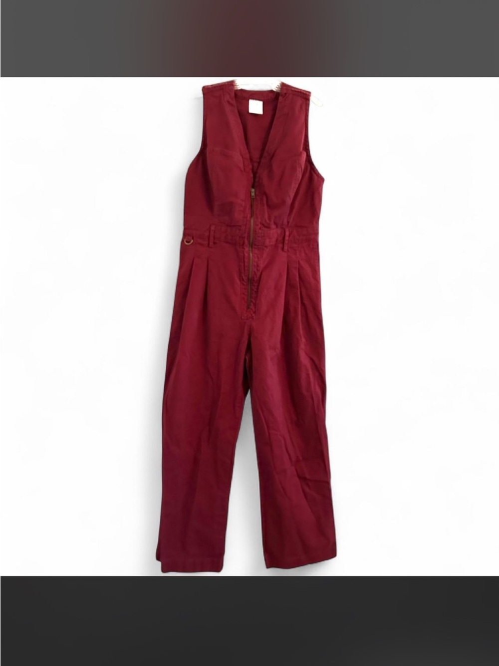 SUK Workwear Yard Suit Women's Size 10 Burgundy Zip-Front 100% Cotton Overalls - Picture 4 of 16